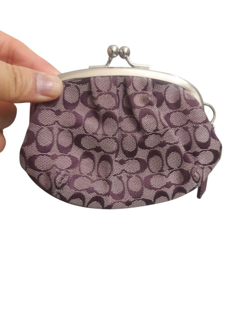 Coach Signature Pattern Kiss Lock Coin Purse Wallet Y2K Vintage Rare Find!
